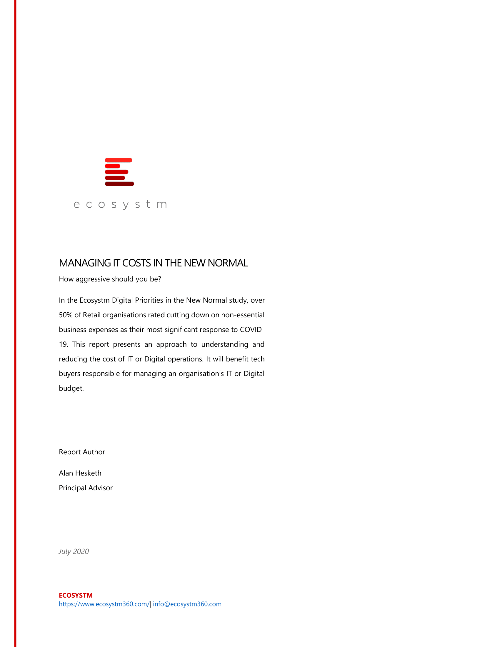 MANAGING IT COSTS IN THE NEW NORMAL-Cover